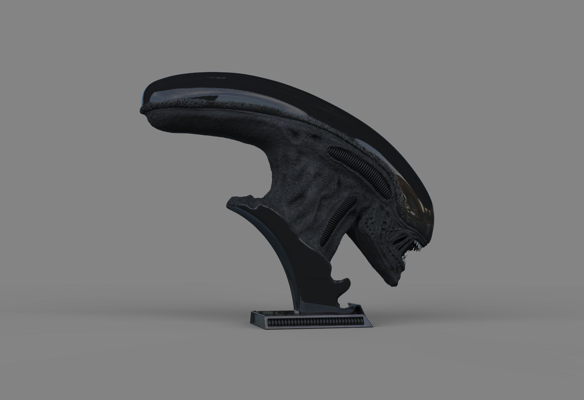Alien Xenomorph Bust 3D Print Stl Model Diorama 3D print model 3D print model_28