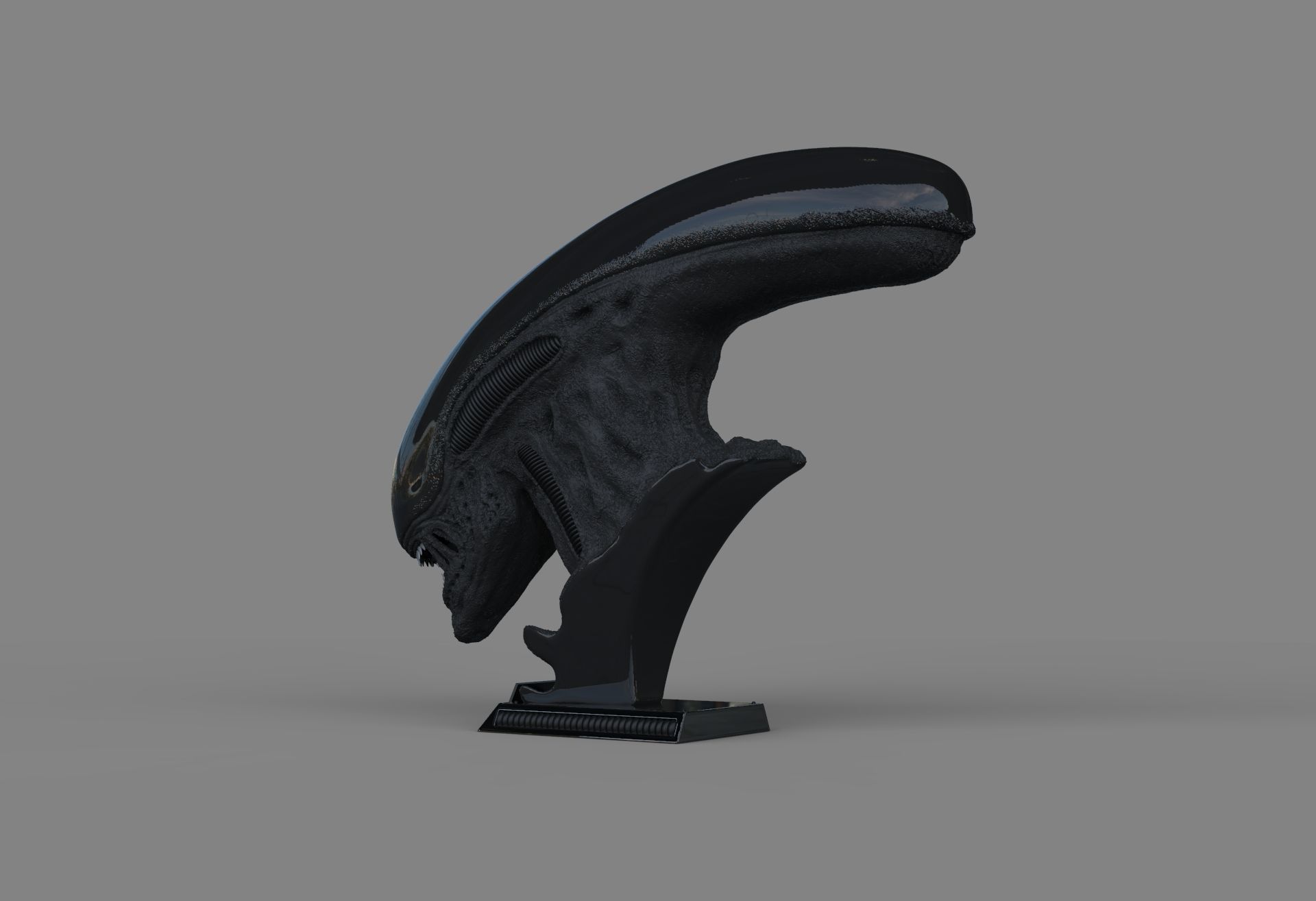 Alien Xenomorph Bust 3D Print Stl Model Diorama 3D print model 3D print model_65
