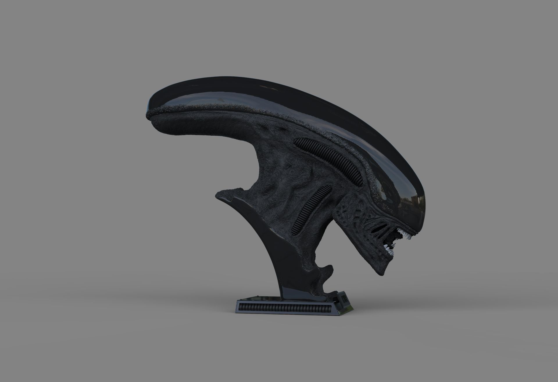 Alien Xenomorph Bust 3D Print Stl Model Diorama 3D print model 3D print model_31