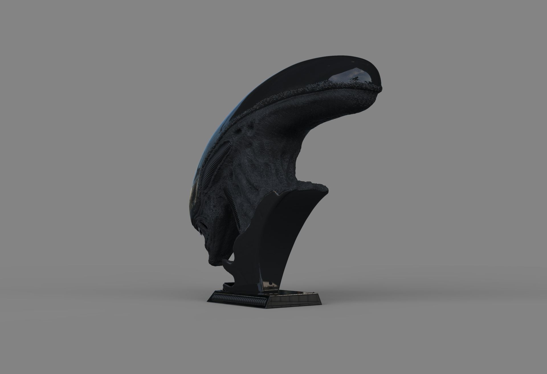 Alien Xenomorph Bust 3D Print Stl Model Diorama 3D print model 3D print model_67