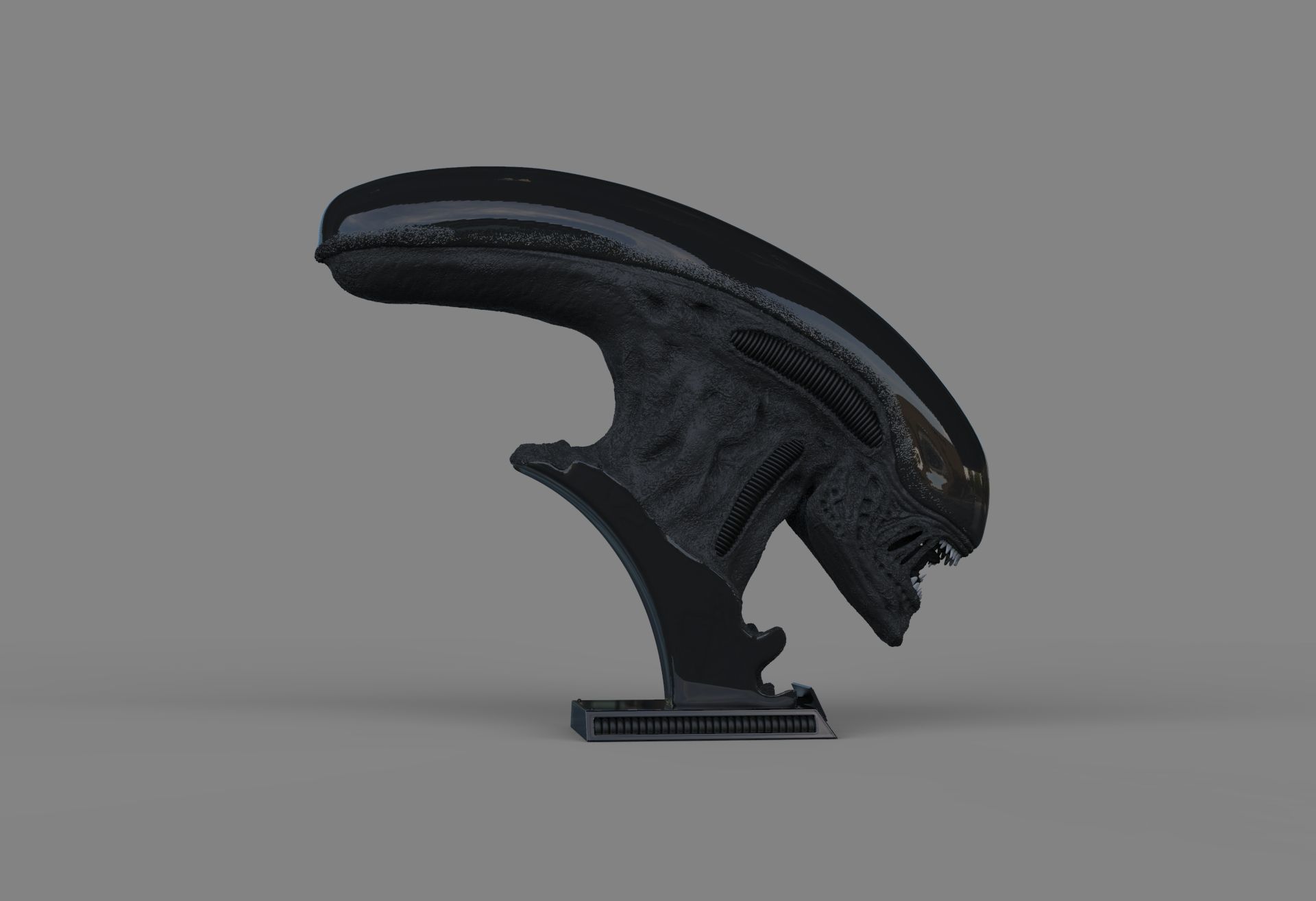 Alien Xenomorph Bust 3D Print Stl Model Diorama 3D print model 3D print model_26