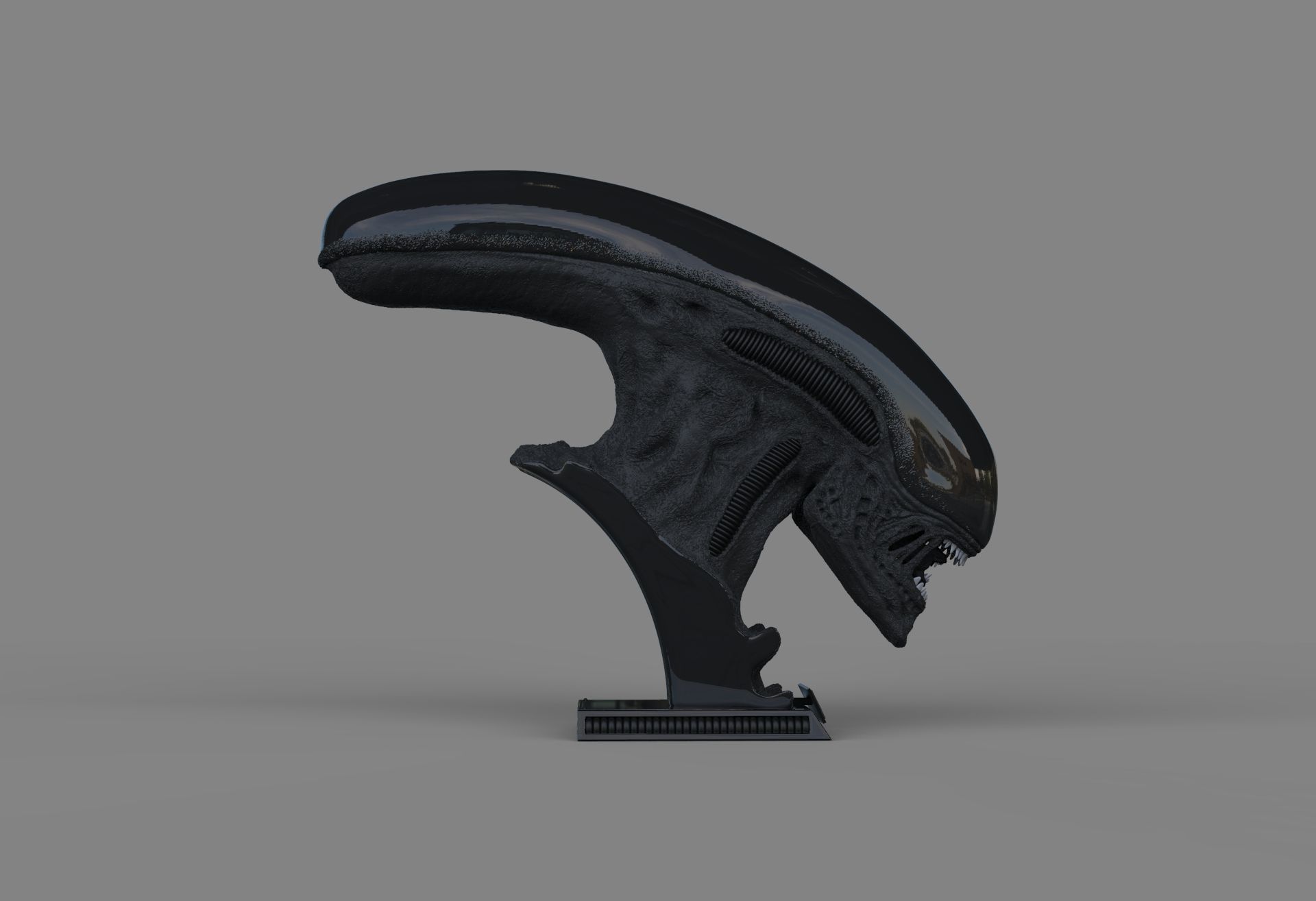 Alien Xenomorph Bust 3D Print Stl Model Diorama 3D print model 3D print model_27