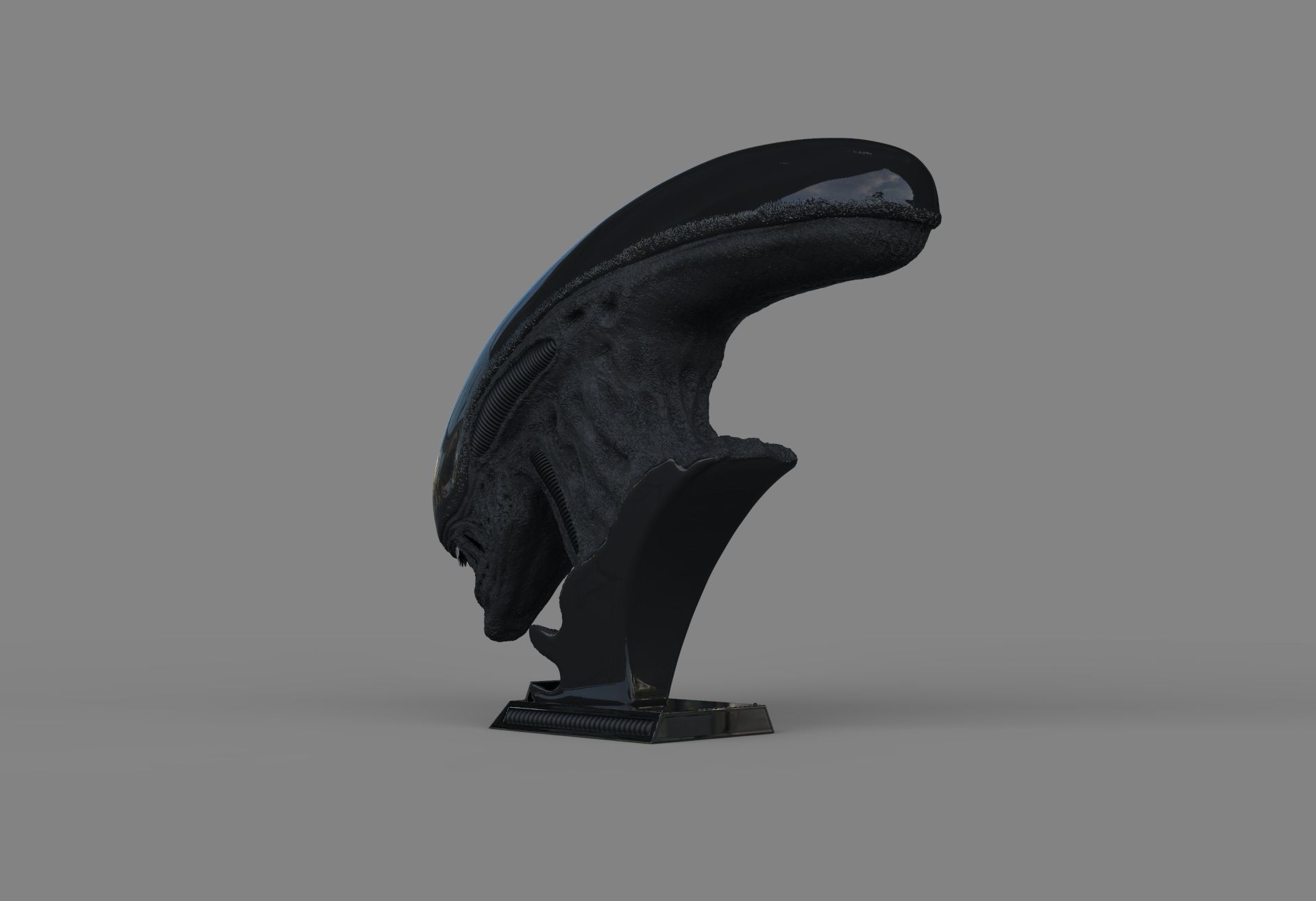 Alien Xenomorph Bust 3D Print Stl Model Diorama 3D print model 3D print model_66