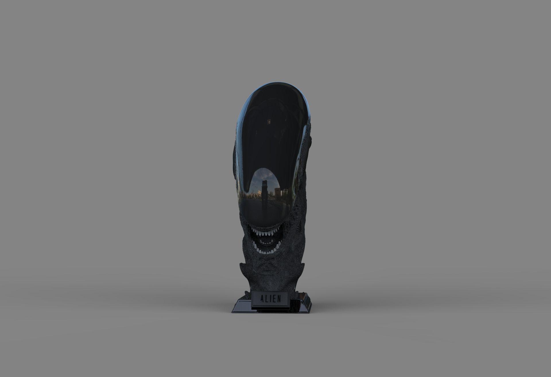 Alien Xenomorph Bust 3D Print Stl Model Diorama 3D print model 3D print model_44