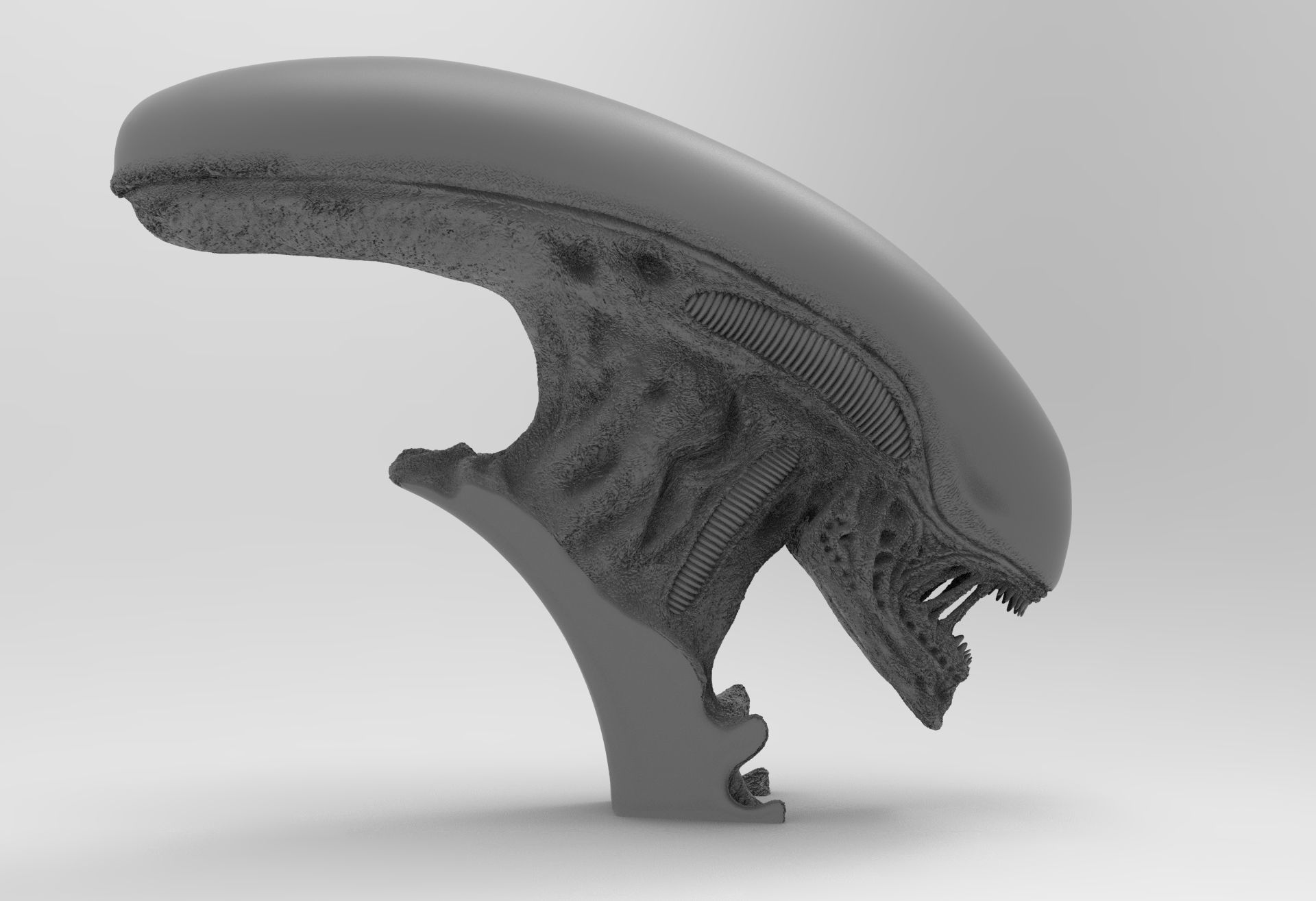 Alien Xenomorph Bust 3D Print Stl Model Diorama 3D print model 3D print model_6