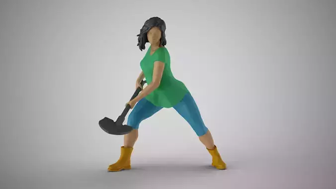 Woman Gardener 3D print model