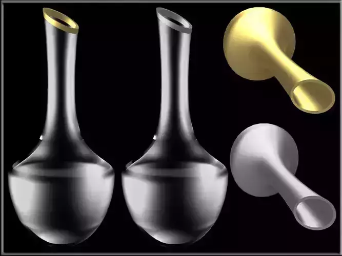 Metal Line Decanter Open Up Low-poly 3D model