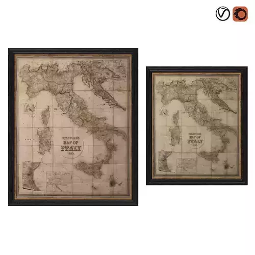 Restoration Hardware Stanfords 1859 Map Of Italy