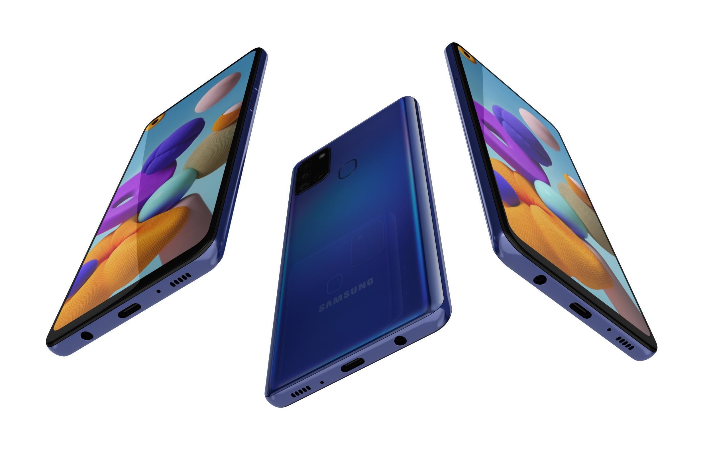 Samsung Galaxy A21s Blue 3D model_2