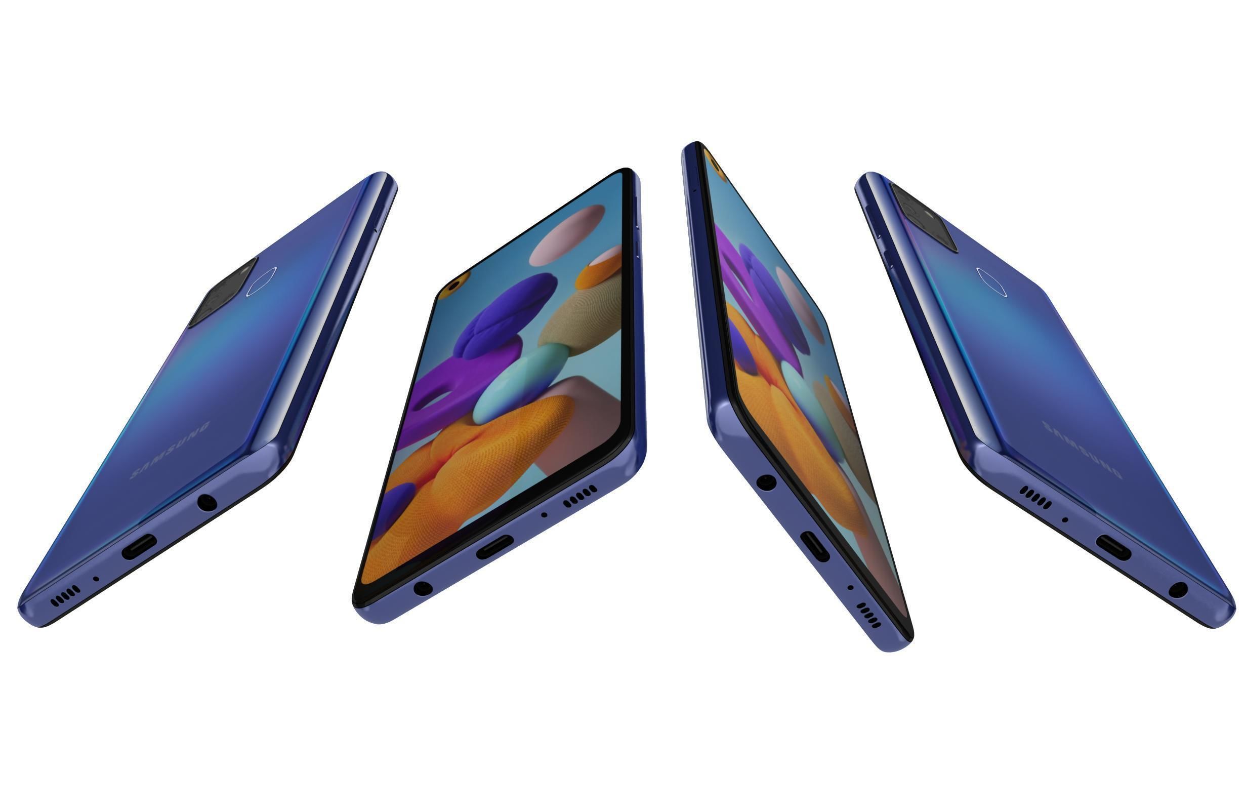 Samsung Galaxy A21s Blue 3D model_5