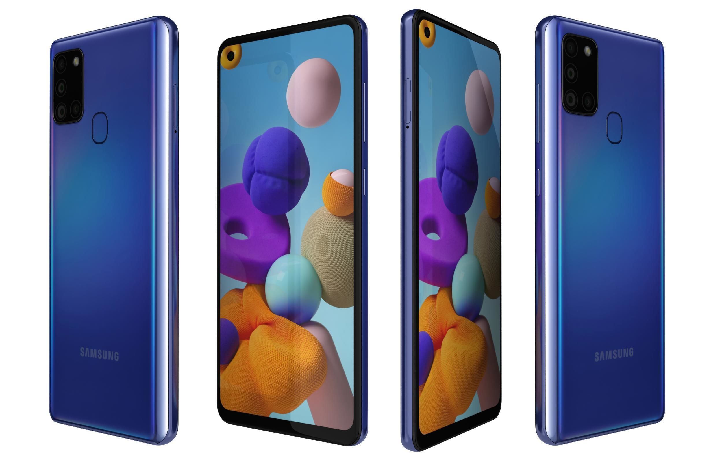 Samsung Galaxy A21s Blue 3D model_3