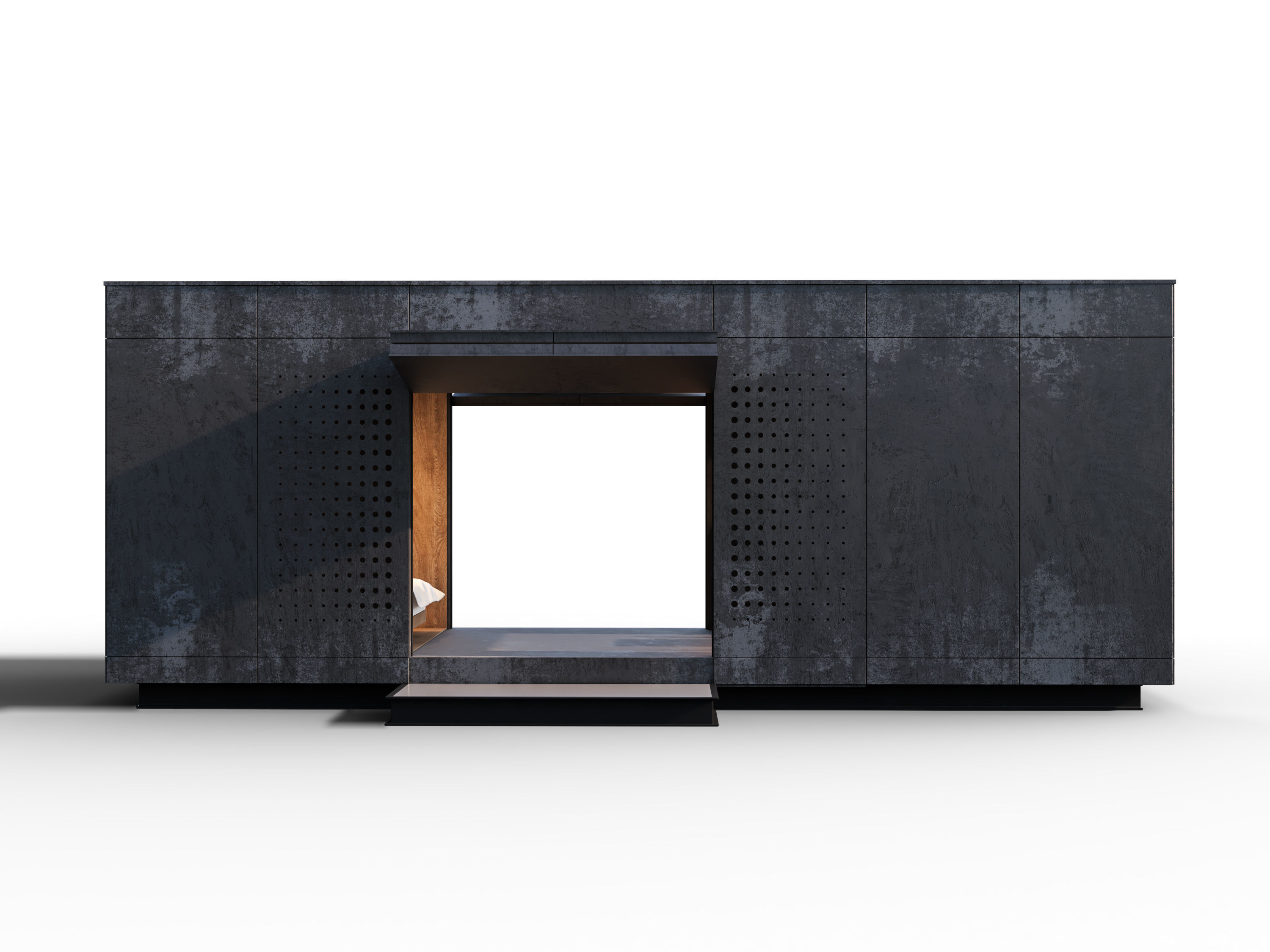 cuntiner container house with bed 3D model_3