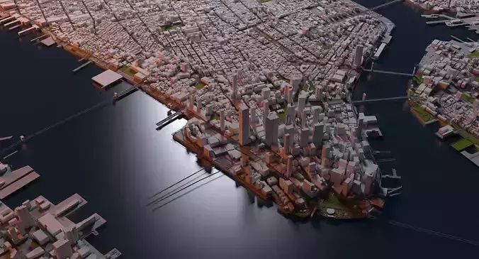 New York City Map Manhattan 3D model