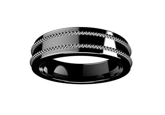  Ring Band with Small Milligrain Model For Men And Women-CC72SM