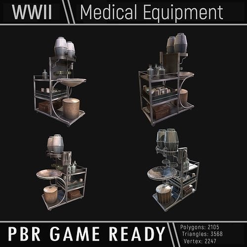 Medical Equipment WWII Low-poly 3D model
