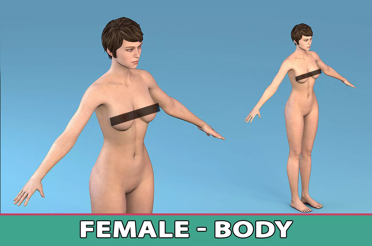Character Female Low-poly 3D model_0