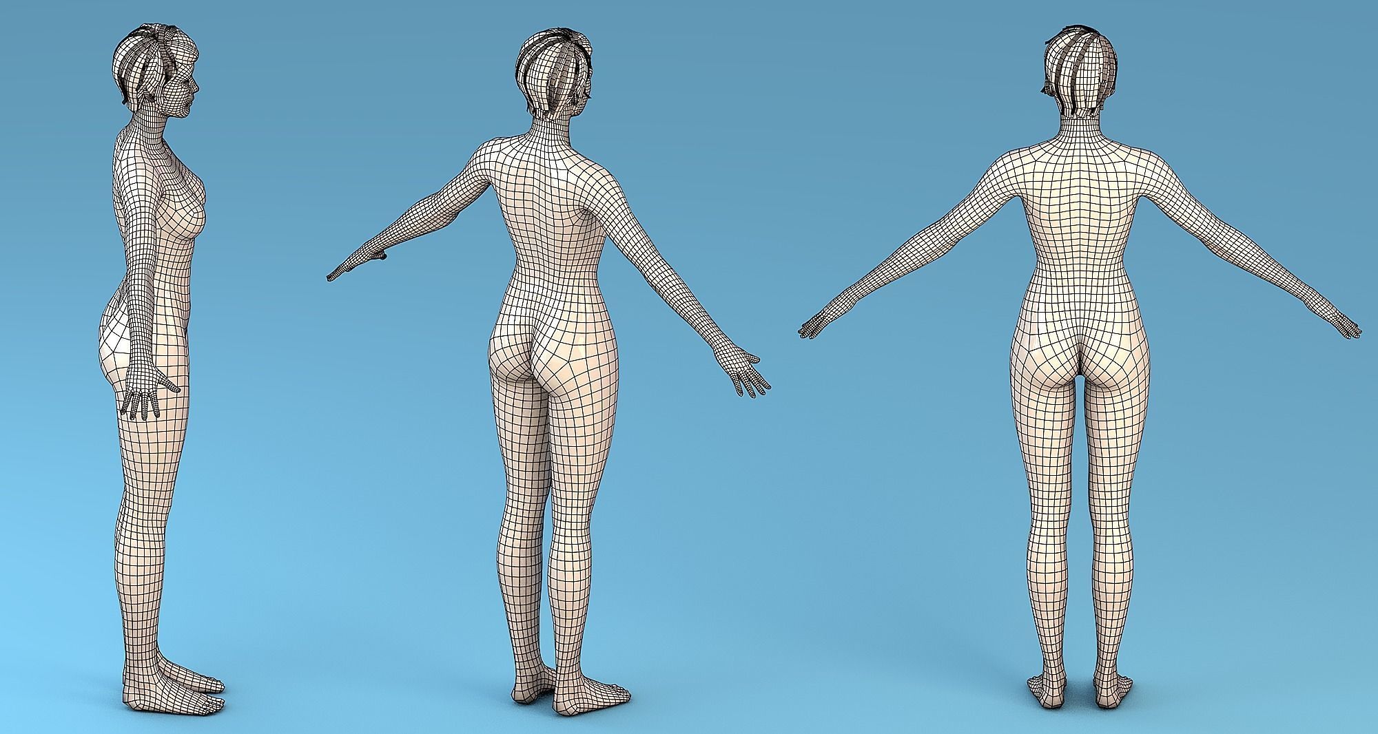 Character Female Low-poly 3D model_10