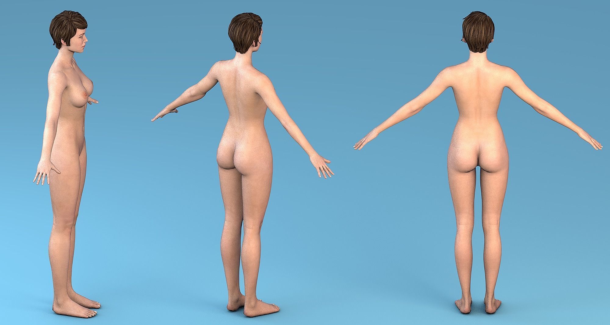 Character Female Low-poly 3D model_9