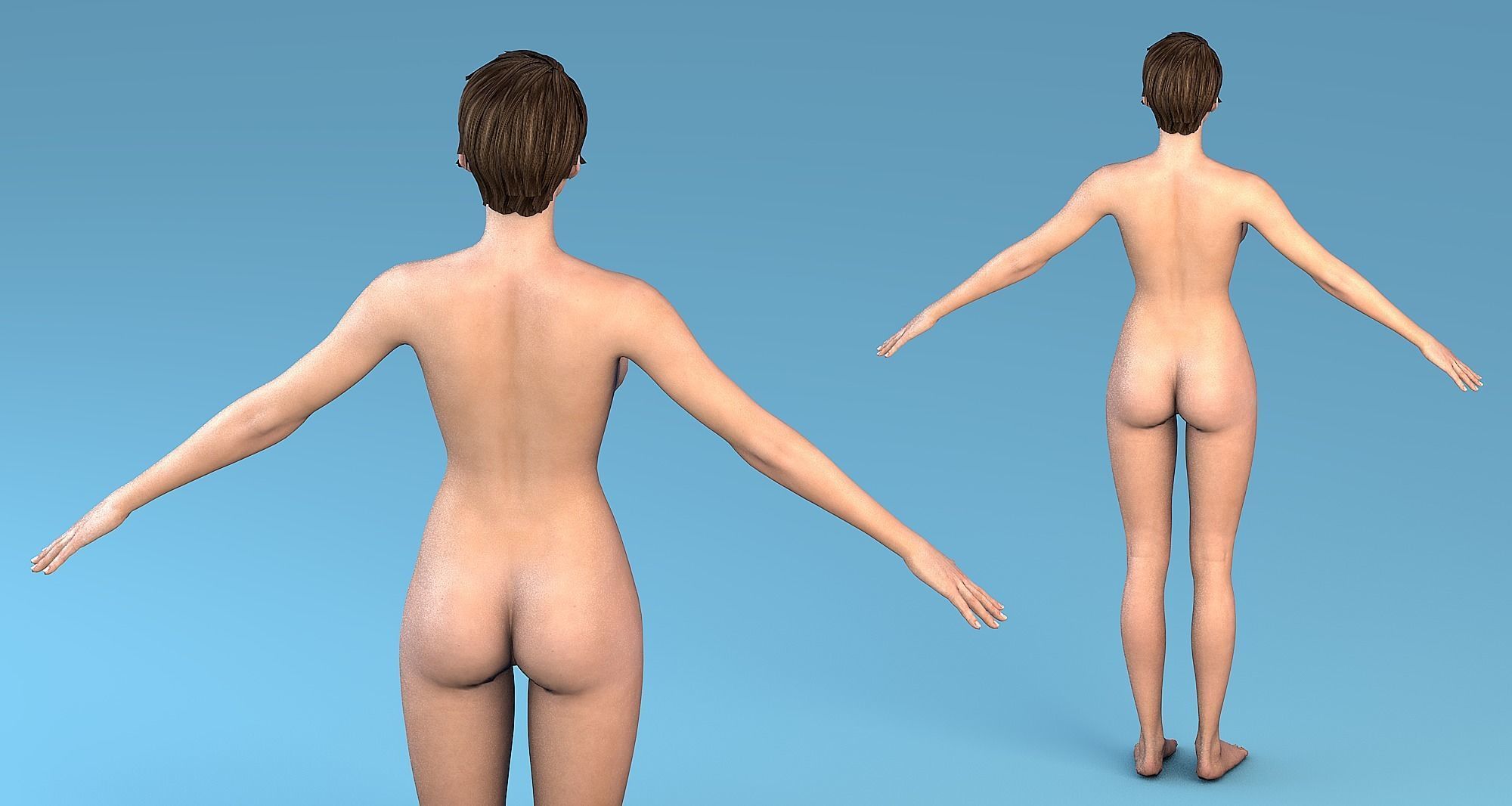 Character Female Low-poly 3D model_6