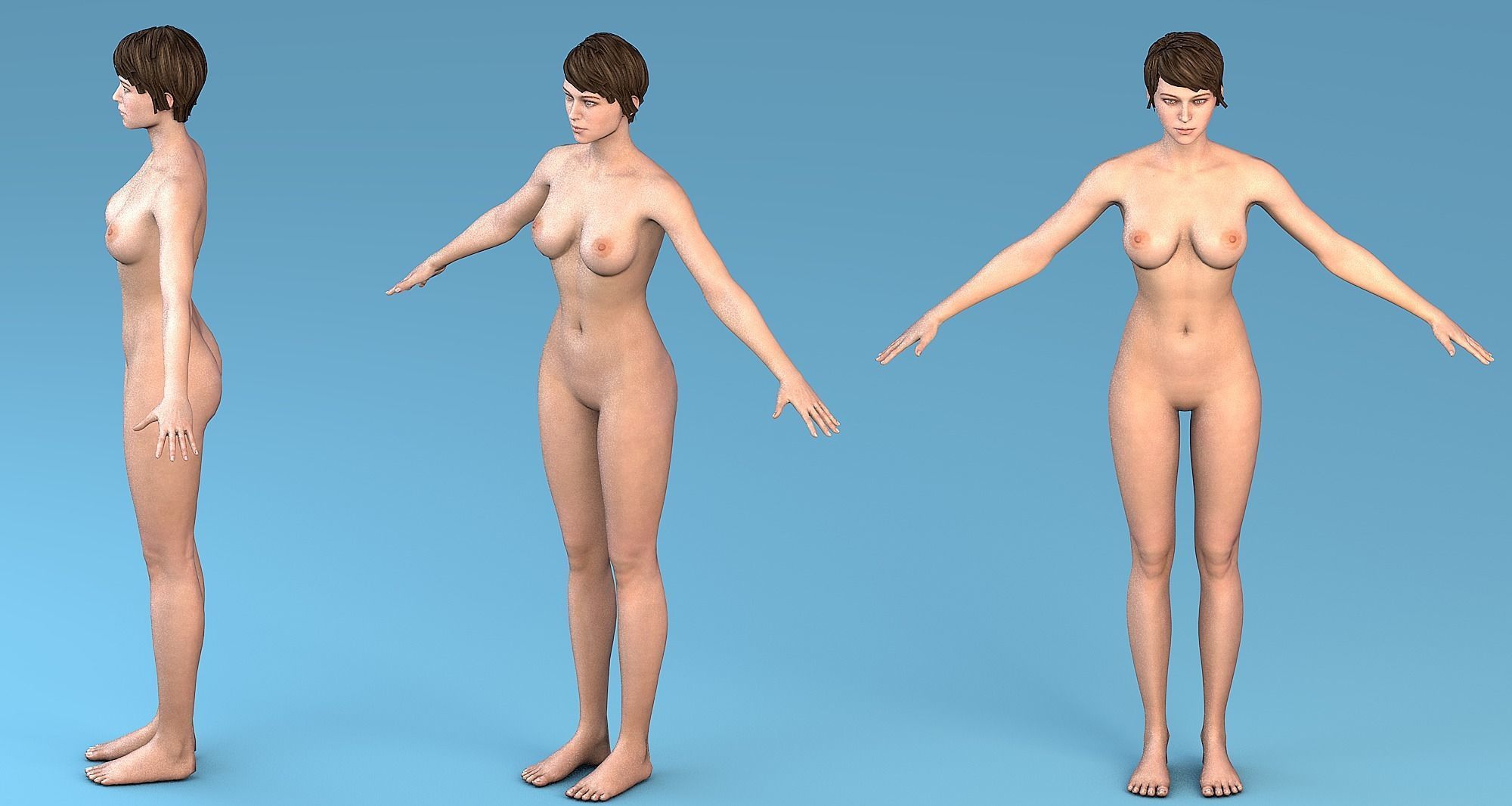 Character Female Low-poly 3D model_7