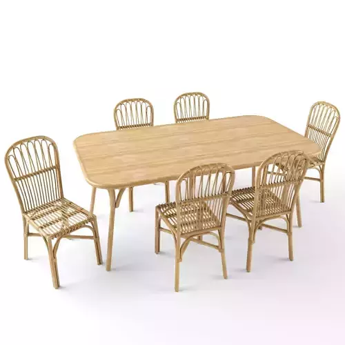Rattan Table And Chair Set