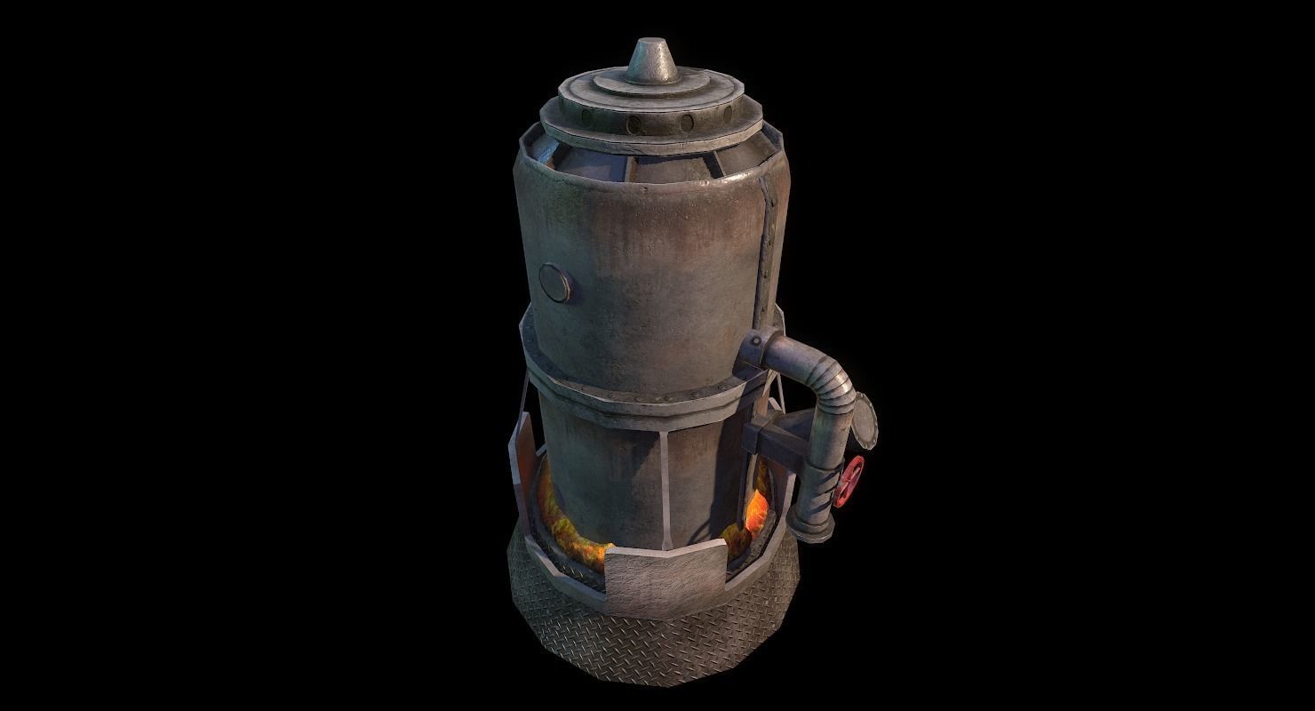 Melting Furnace WWII Low-poly 3D model_4