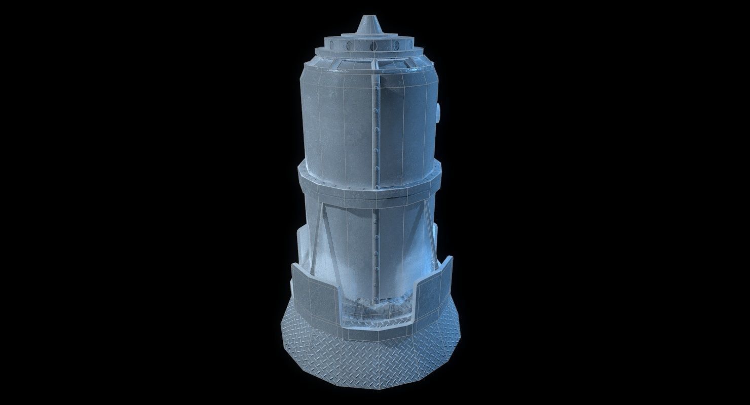 Melting Furnace WWII Low-poly 3D model_21