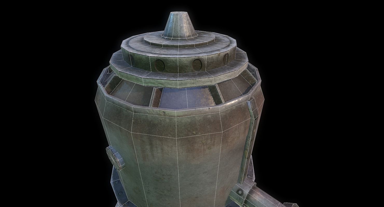 Melting Furnace WWII Low-poly 3D model_12