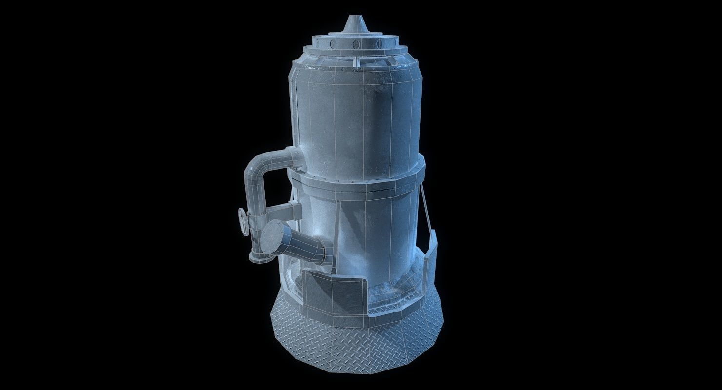 Melting Furnace WWII Low-poly 3D model_22