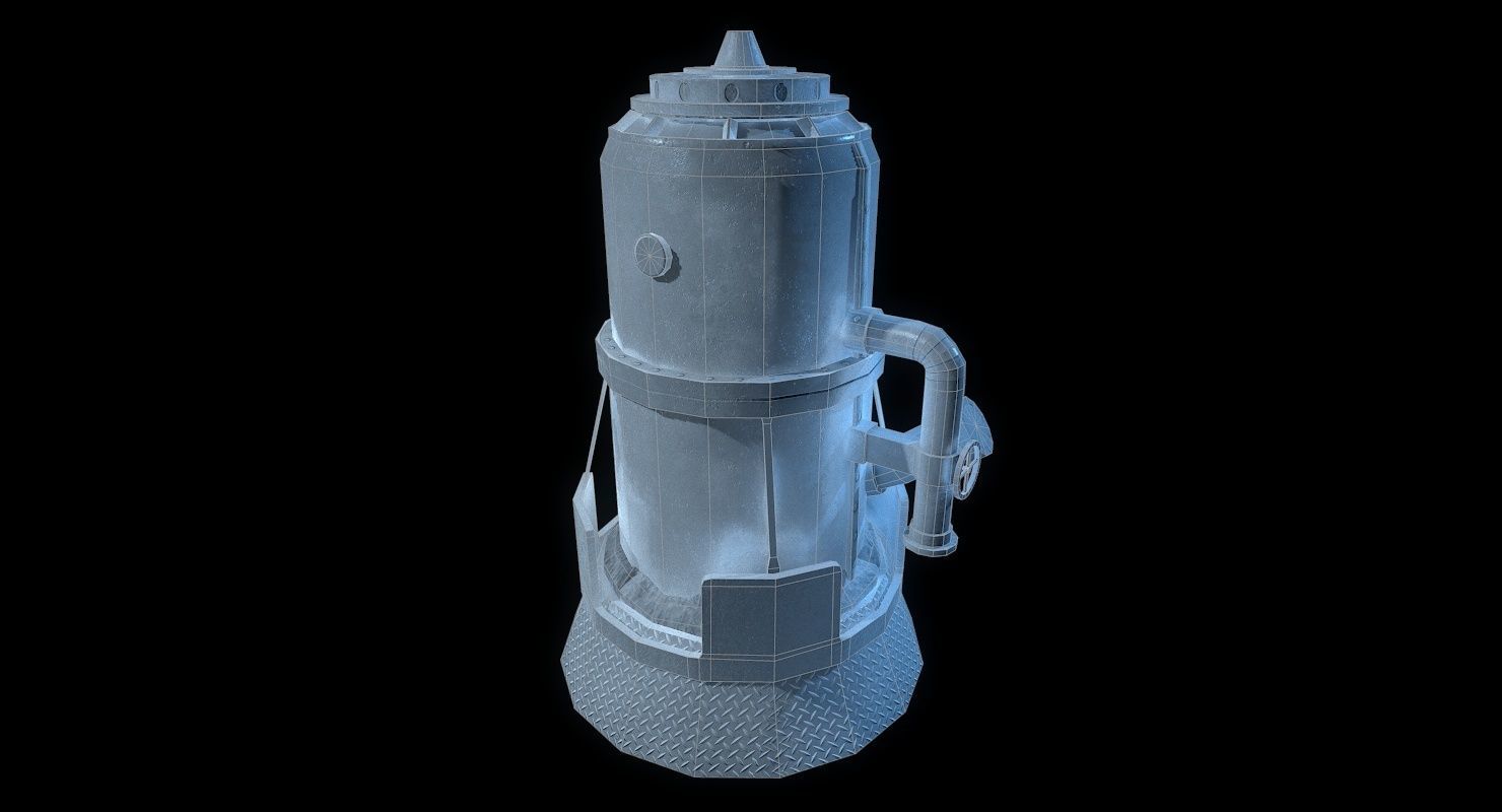 Melting Furnace WWII Low-poly 3D model_20