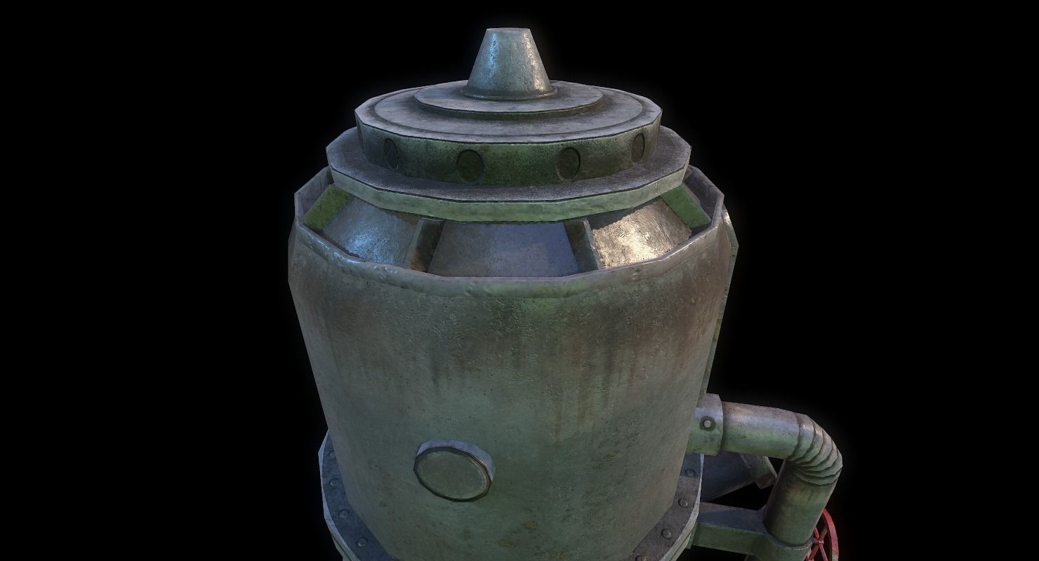 Melting Furnace WWII Low-poly 3D model_13