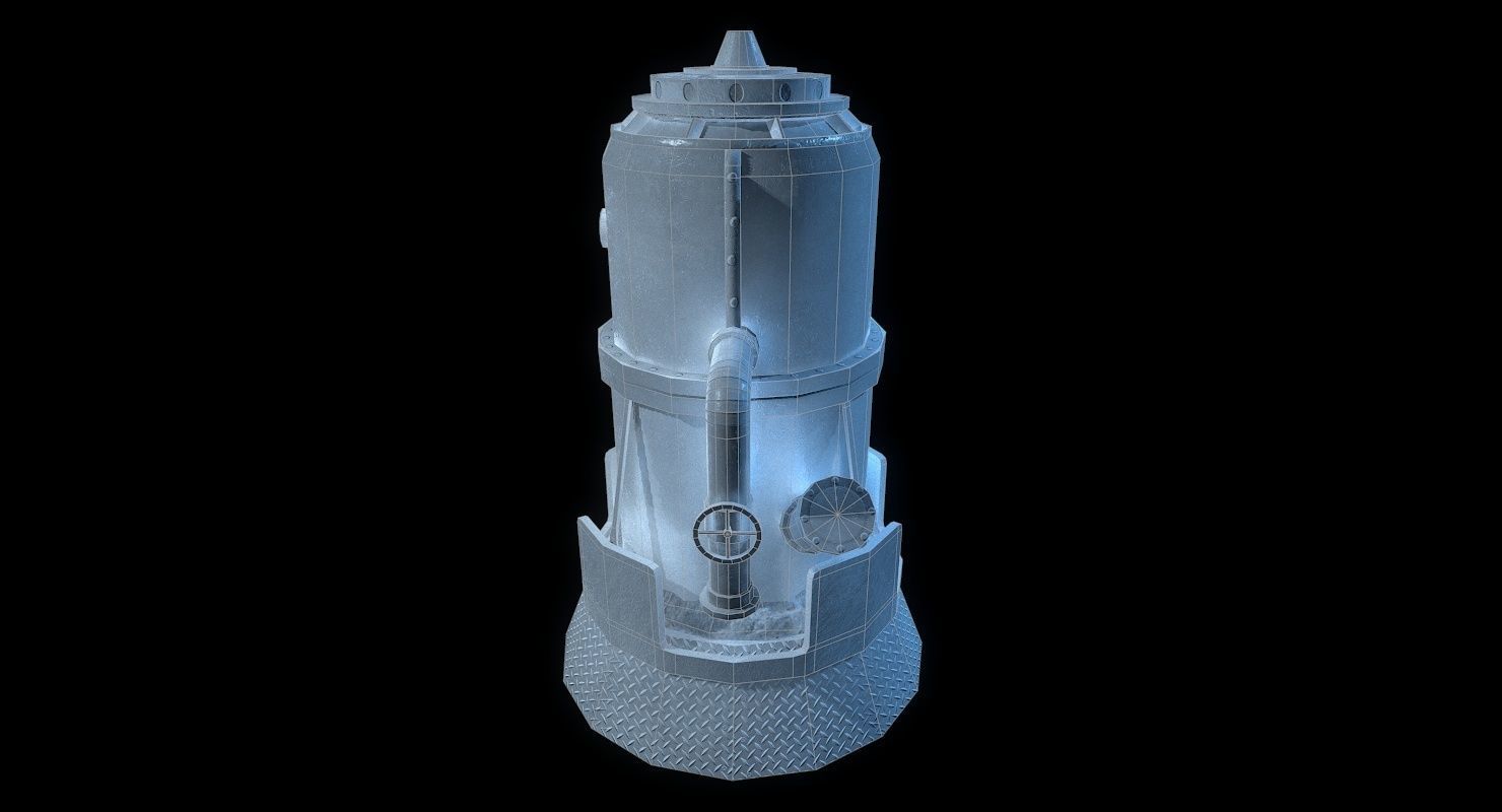 Melting Furnace WWII Low-poly 3D model_24