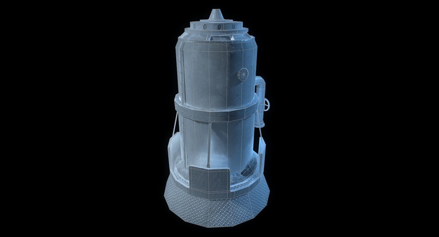 Melting Furnace WWII Low-poly 3D model_23