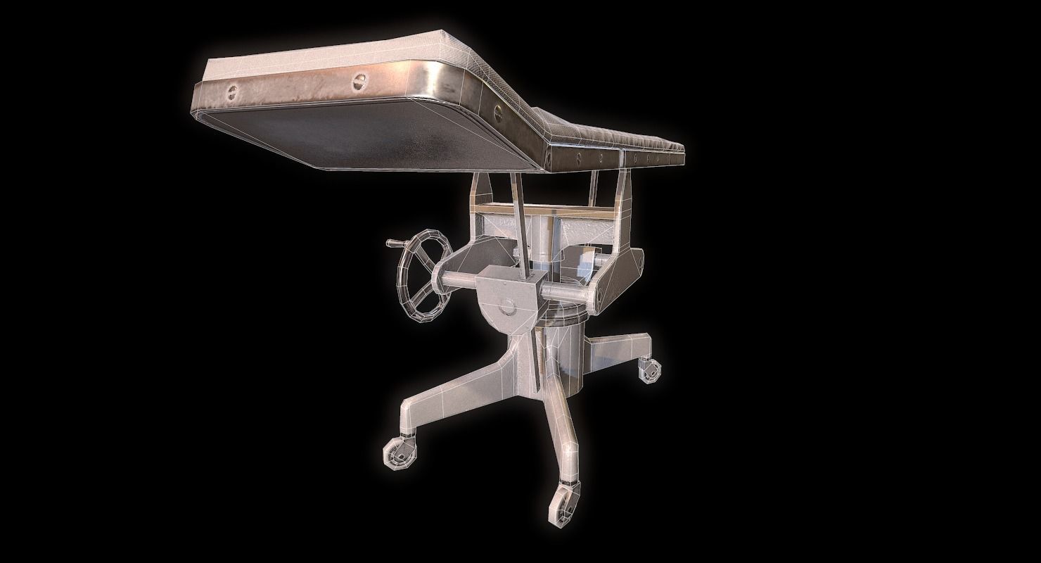 Operating Table WWII Low-poly 3D model_7