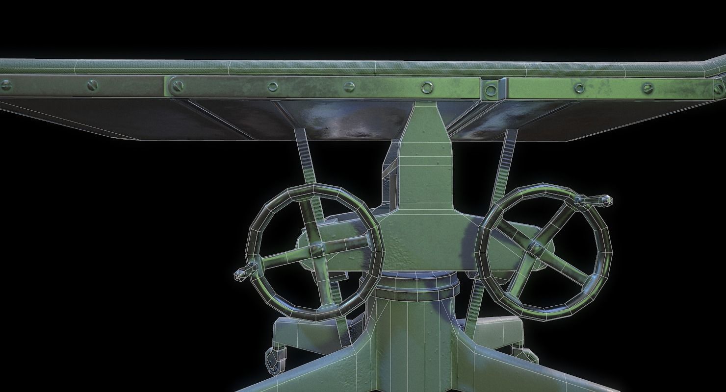 Operating Table WWII Low-poly 3D model_4