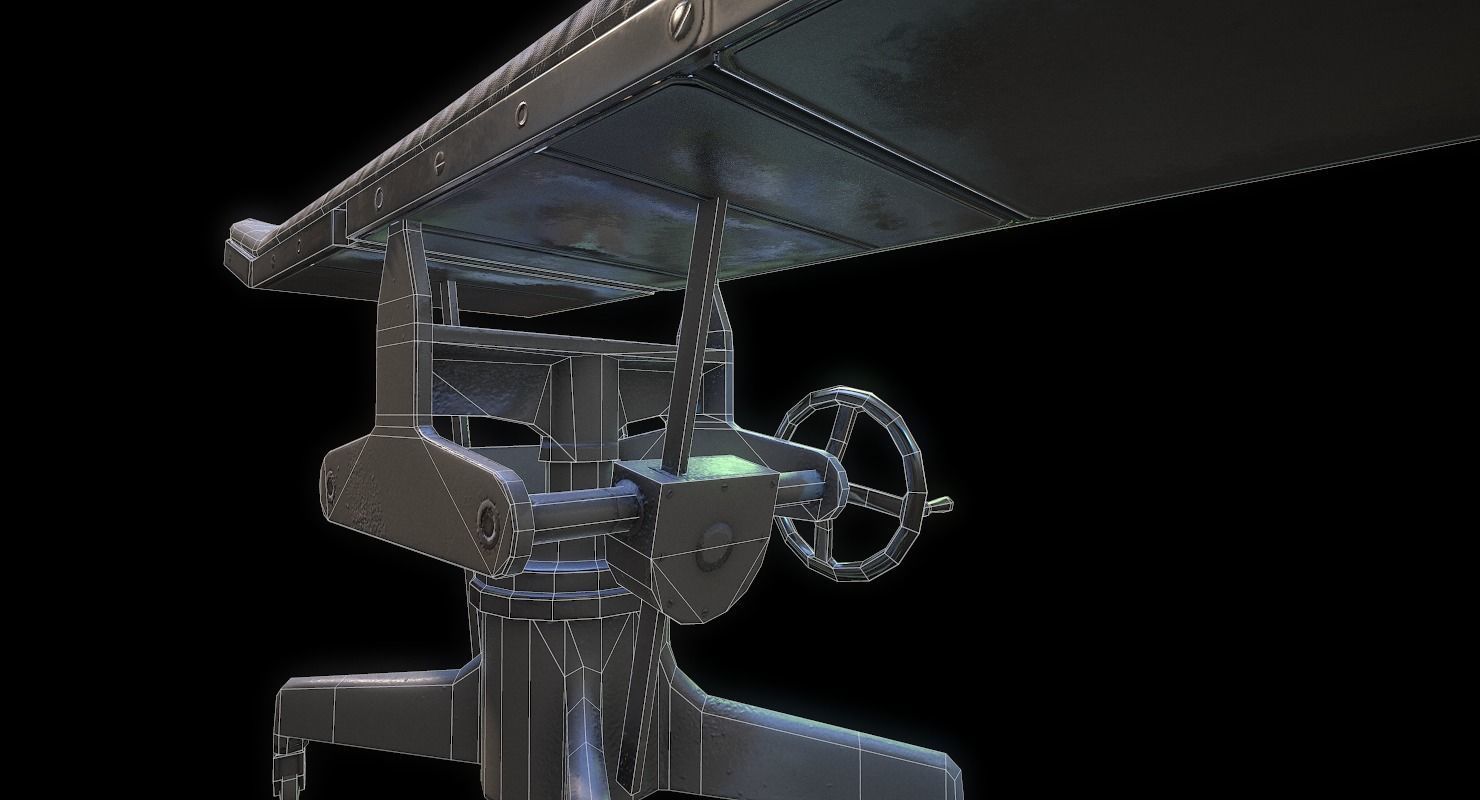 Operating Table WWII Low-poly 3D model_5