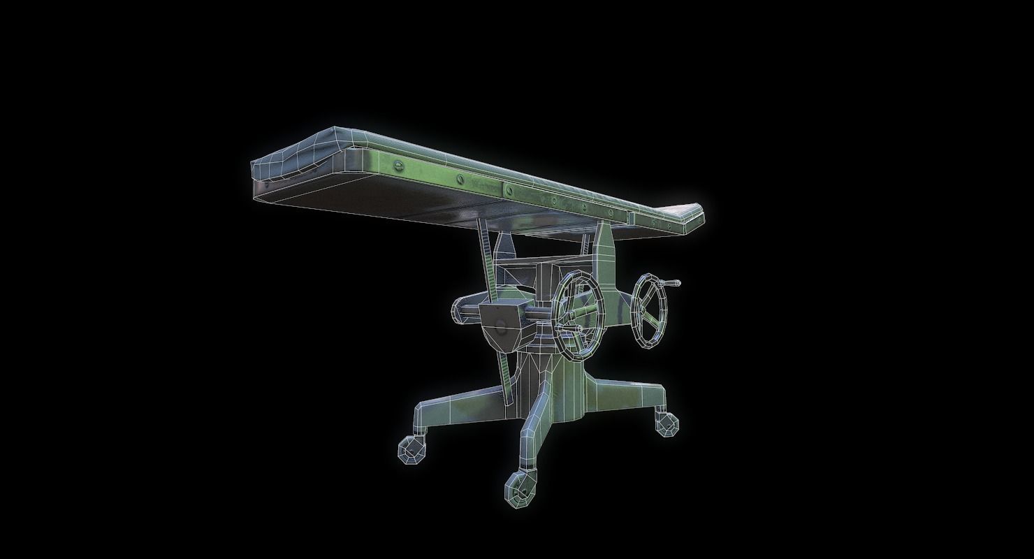Operating Table WWII Low-poly 3D model_3
