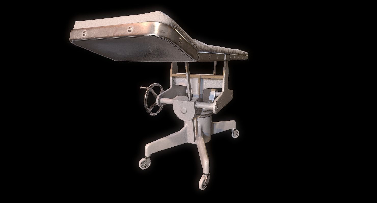 Operating Table WWII Low-poly 3D model_8