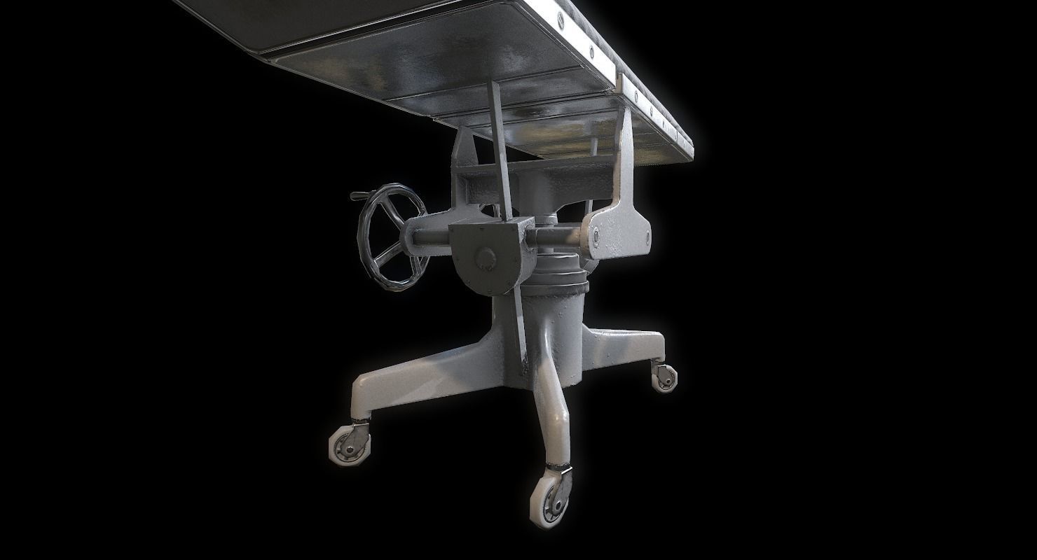 Operating Table WWII Low-poly 3D model_14