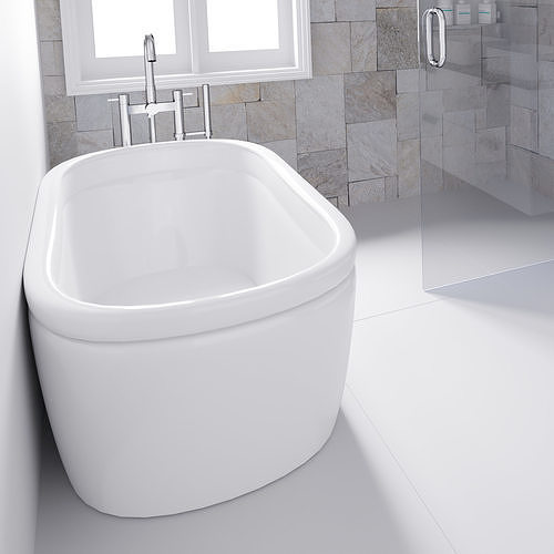 Freestanding Bath Tub with Tub Filler 3D model