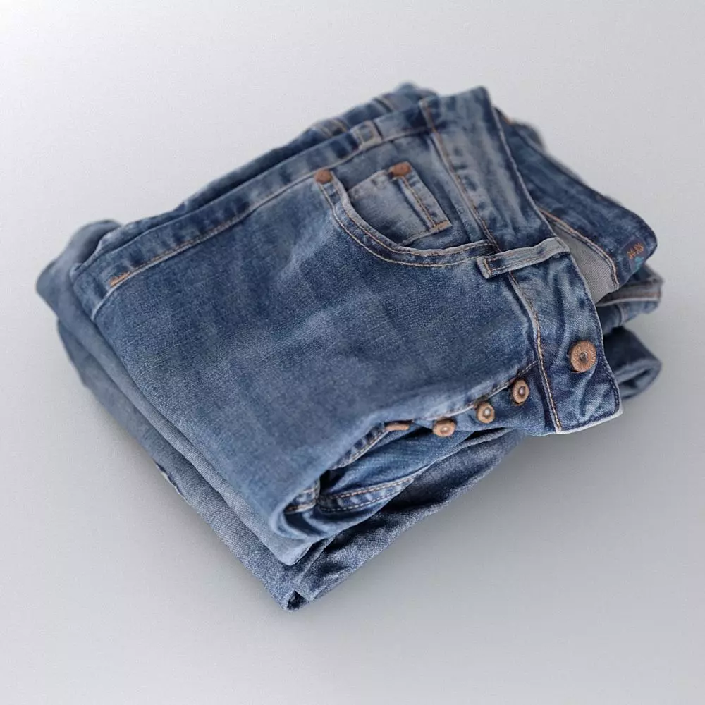 Stack Of Folded Womens Jeans 110 3D model
