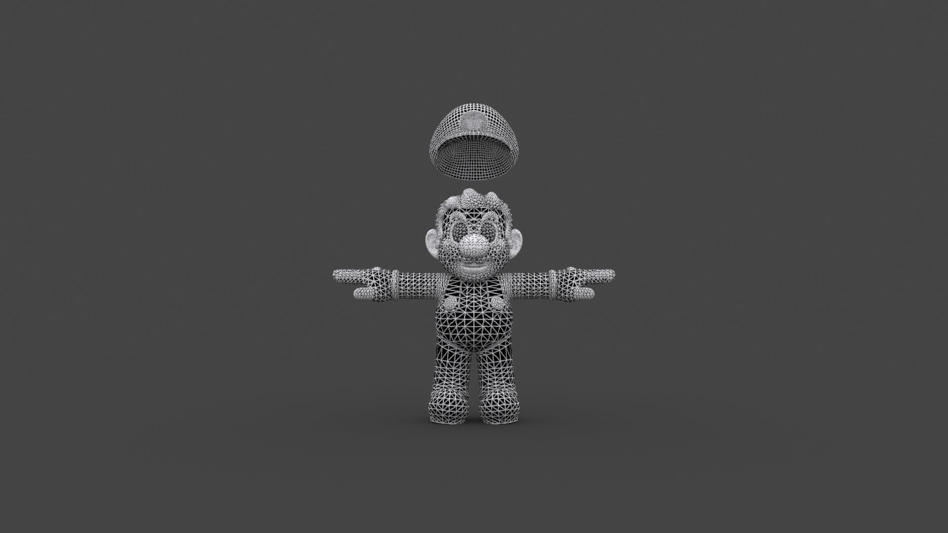 BROS-001 Mario Low-poly 3D model_7