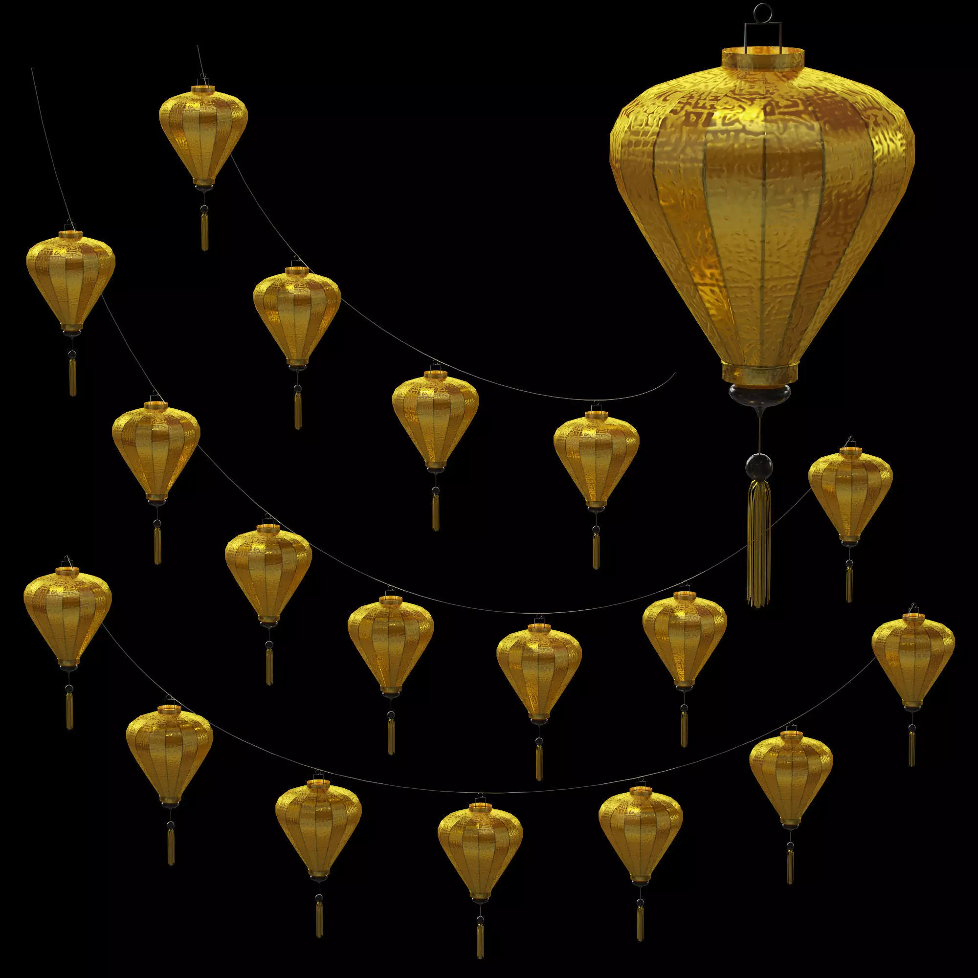 Chinese Lantern V2 Low-poly 3D model_0