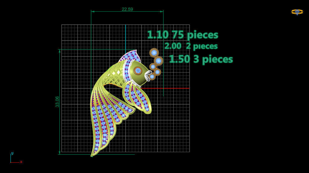  fish necklace 3D print model_1