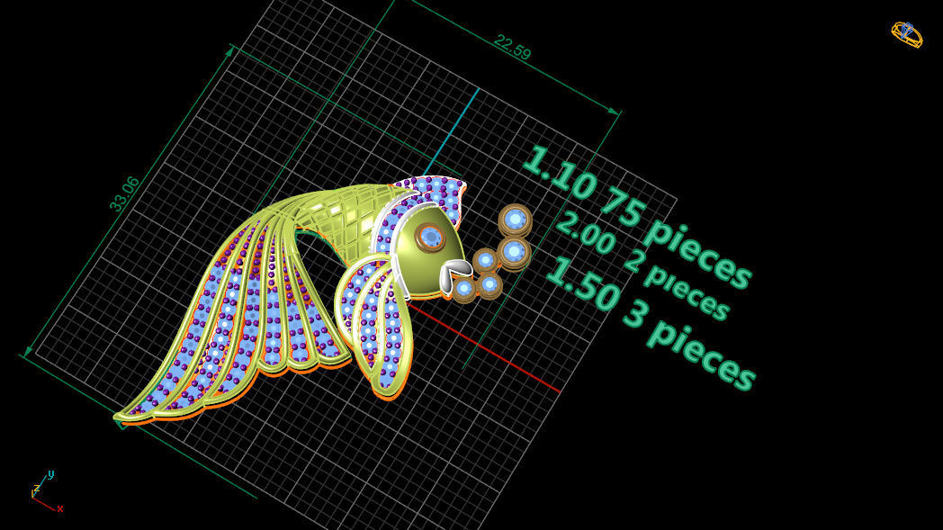  fish necklace 3D print model_2