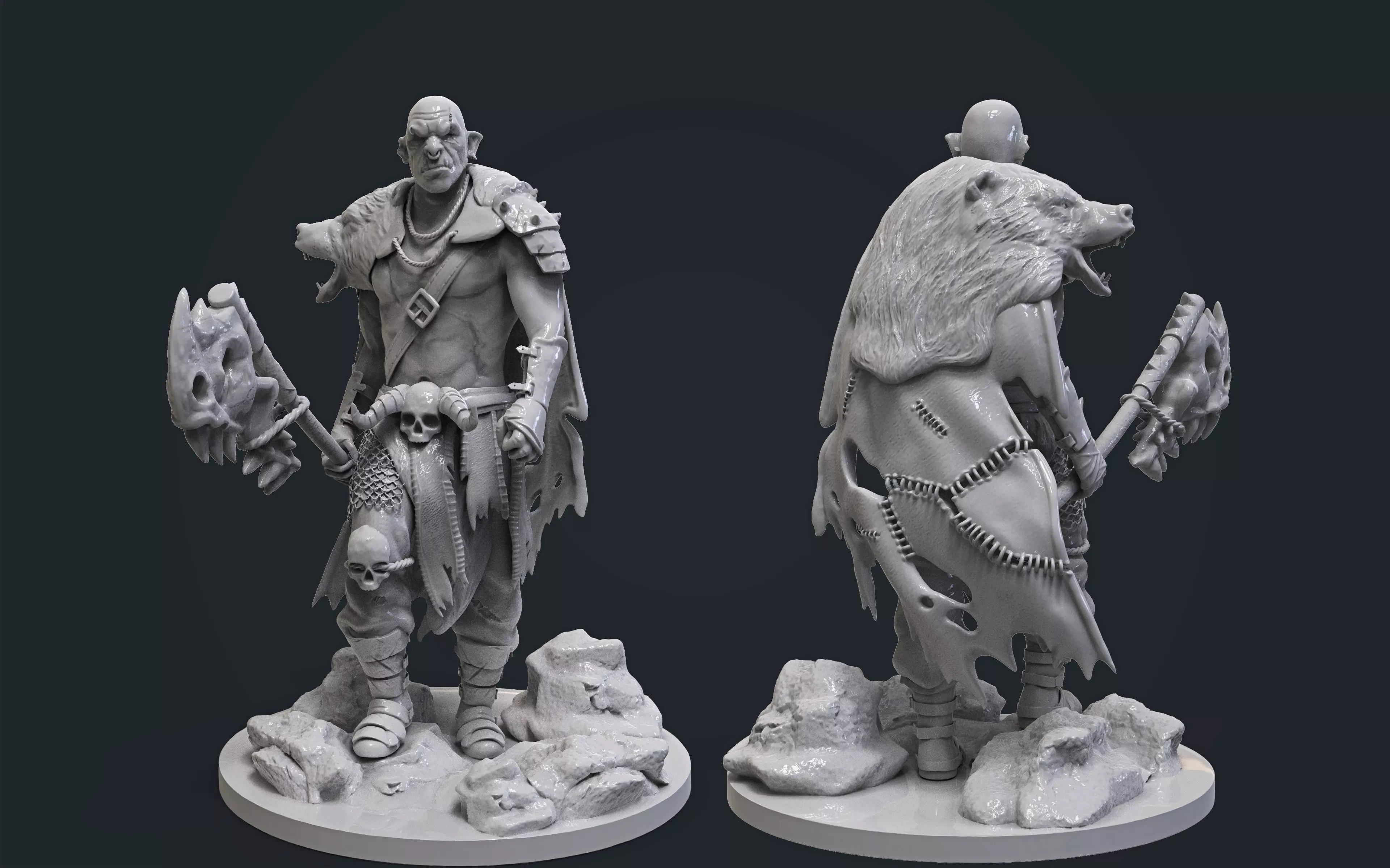 Orc Champion 3D Print Model STL 3D print model
