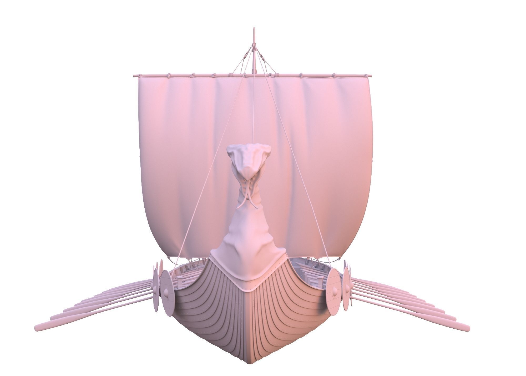 Drakkar Viking Ship 3D model_4