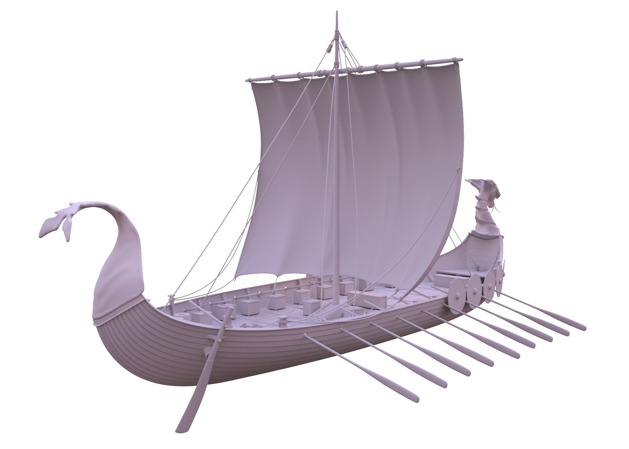 Drakkar Viking Ship 3D model_11