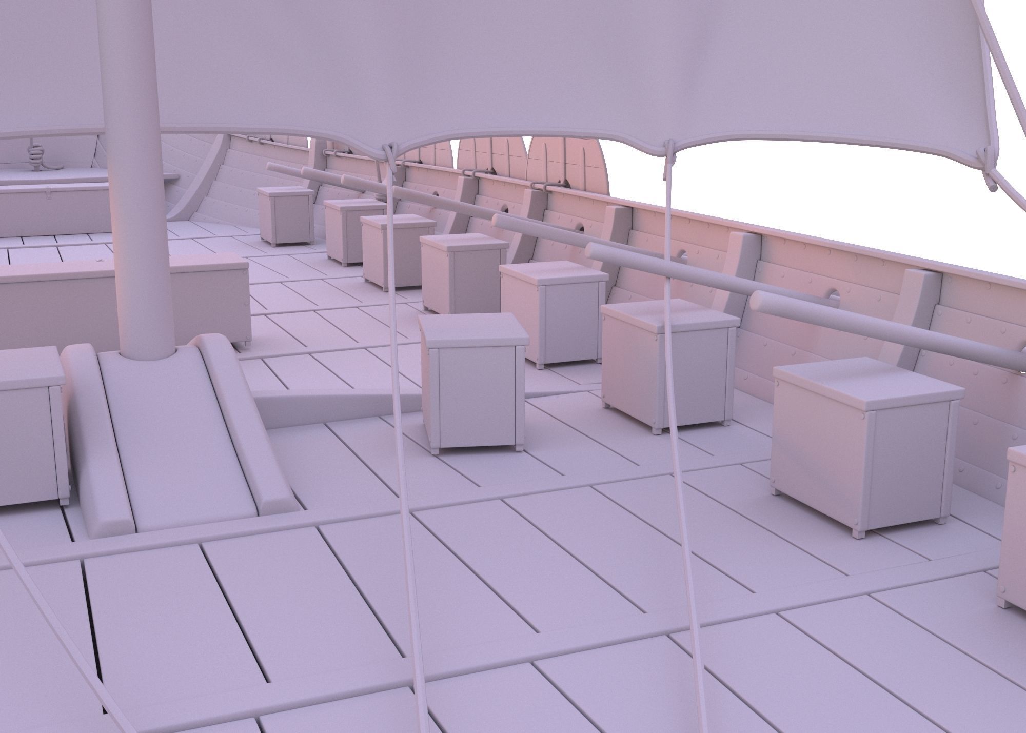 Drakkar Viking Ship 3D model_8