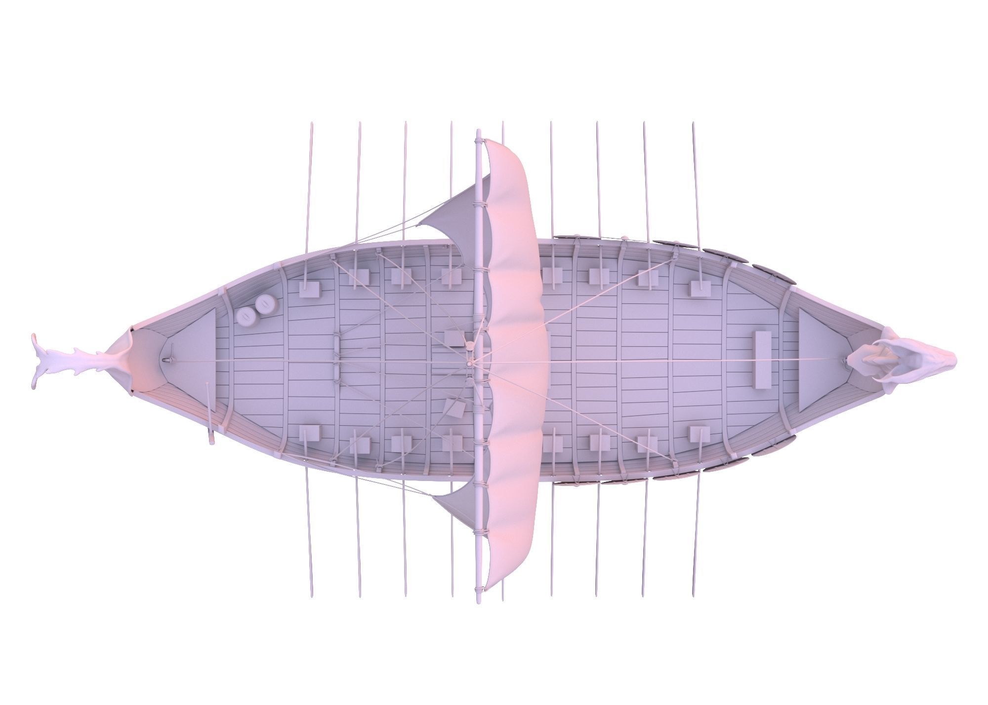 Drakkar Viking Ship 3D model_3